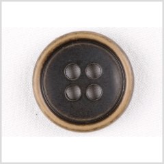 Plastic 4-Hole Button – 44L/28mm – Black with Gold Rim Plastic 4-Hole Button – 44L/28mm – Black with Gold Rim