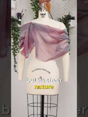 Chiffon-Like Silk Voile – Tulip and White Iridescent – Adelaide Collection Chiffon-Like Silk Voile – Tulip and White Iridescent – Adelaide Collection