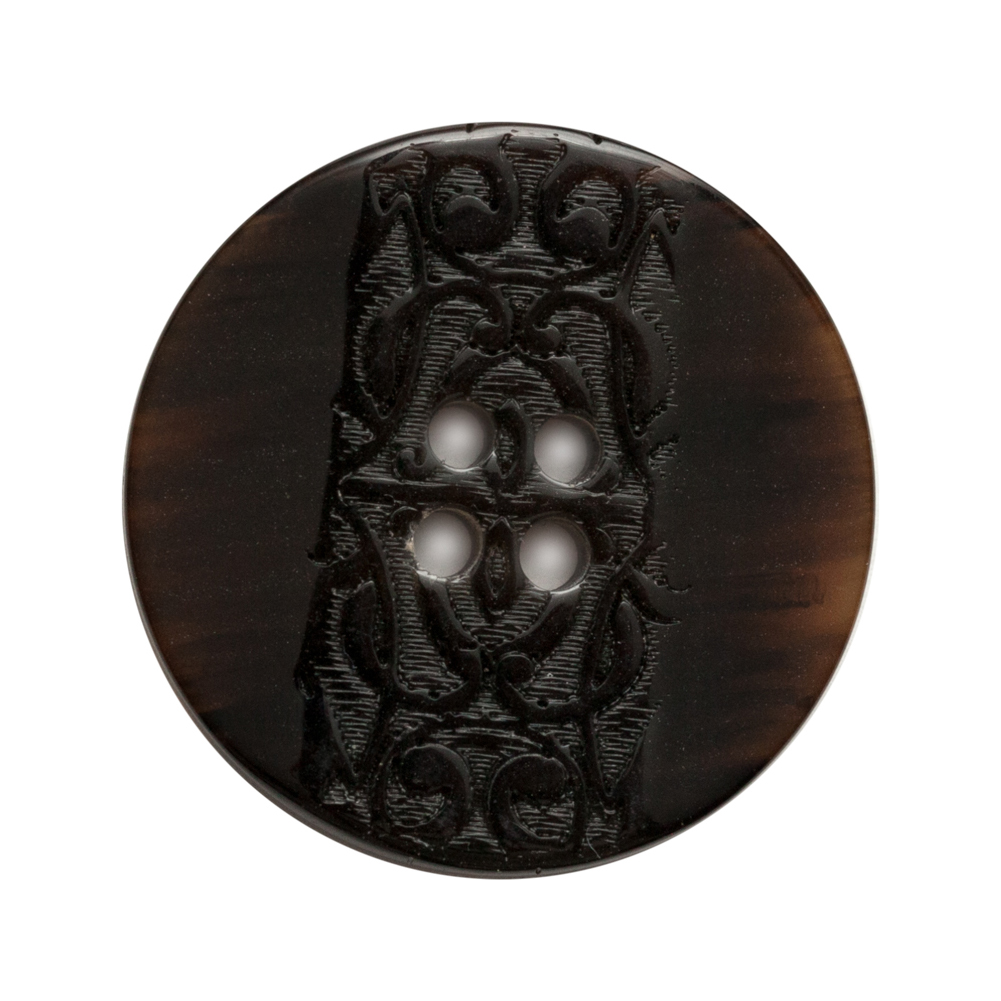 Plastic 4-Hole Button – 45L/29mm – Black Ornate Swirls Embossed Stripe Plastic 4-Hole Button – 45L/29mm – Black Ornate Swirls Embossed Stripe