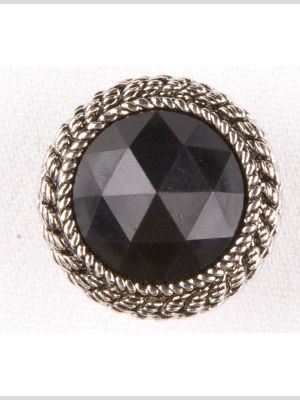 Black and Silver Plastic Button – 40L/25.5mm Black and Silver Plastic Button – 40L/25.5mm