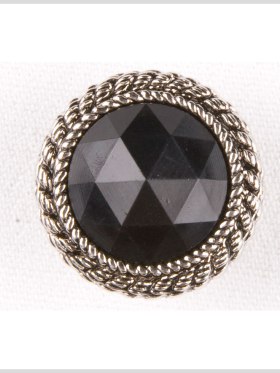 Black and Silver Plastic Button – 40L/25.5mm Black and Silver Plastic Button – 40L/25.5mm