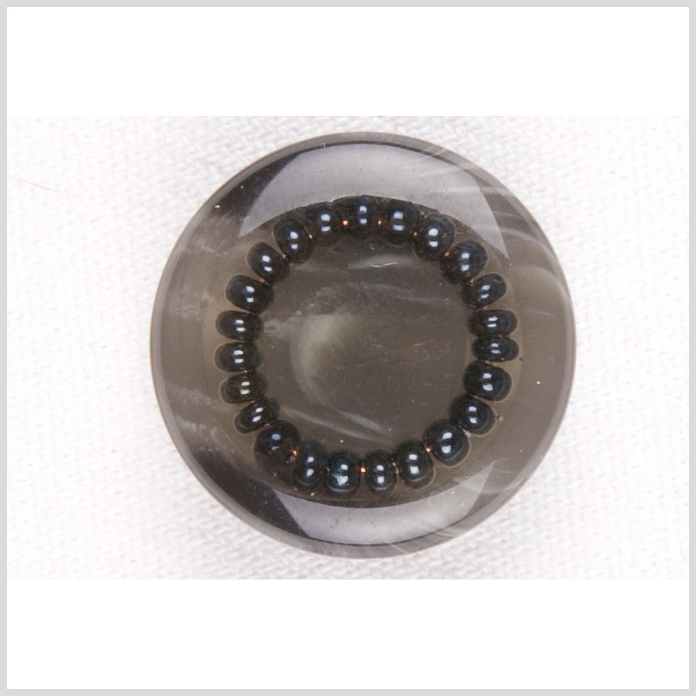 Plastic Shank Back Button – 36L/23mm – Translucent Gray and Bead Ring Plastic Shank Back Button – 36L/23mm – Translucent Gray and Bead Ring