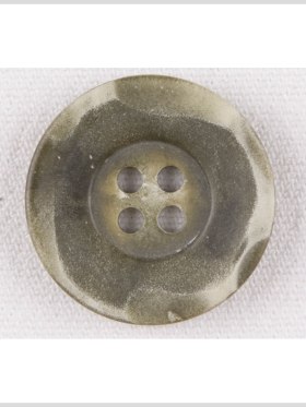 Plastic 4-Hole Button – 28L/18mm – Muted Green with Worn Edges Plastic 4-Hole Button – 28L/18mm – Muted Green with Worn Edges