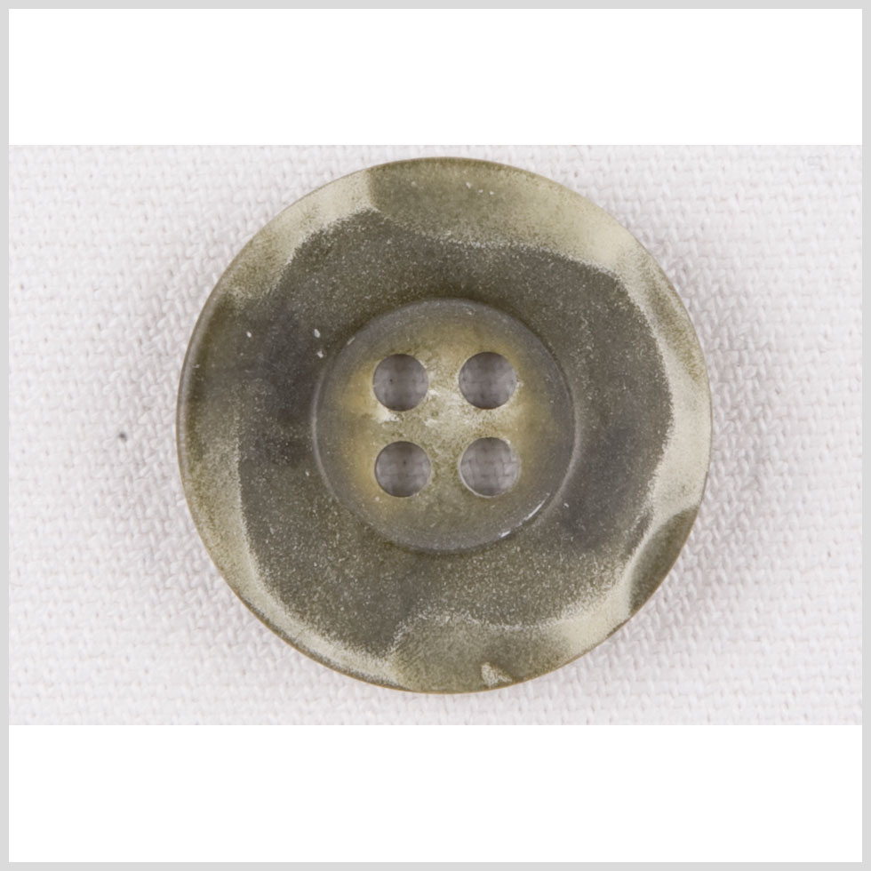 Plastic 4-Hole Button – 36L/23mm – Muted Green with Worn Edges Plastic 4-Hole Button – 36L/23mm – Muted Green with Worn Edges