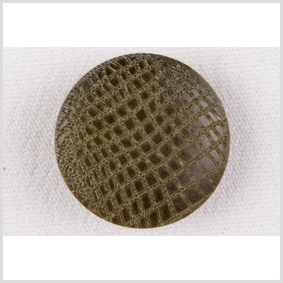 Olive Alligator Pattern Shank Back Plastic Button – 32L/20mm Olive Alligator Pattern Shank Back Plastic Button – 32L/20mm