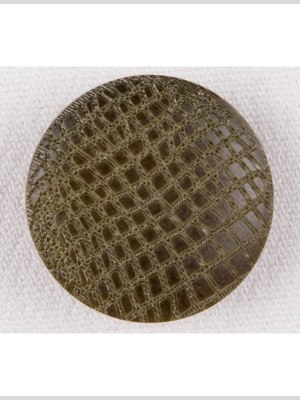 Olive Alligator Pattern Shank Back Plastic Button – 40L/25.5mm Olive Alligator Pattern Shank Back Plastic Button – 40L/25.5mm