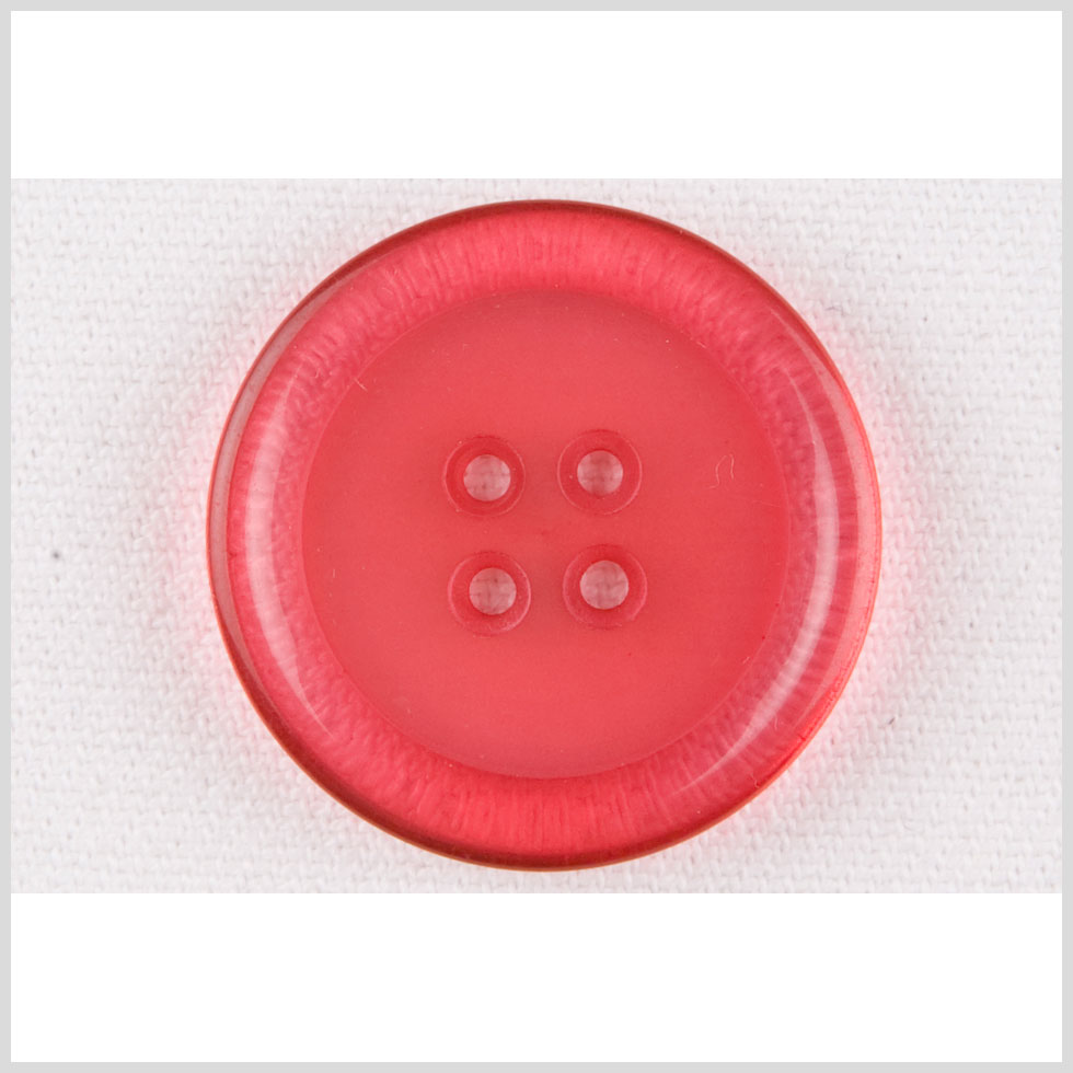 Plastic 4-Hole Button – 36L/23mm – Transparent Bright Pink Plastic 4-Hole Button – 36L/23mm – Transparent Bright Pink