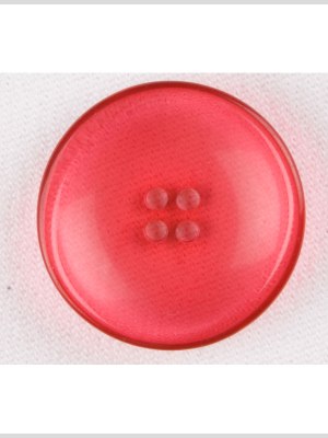 Plastic 4-Hole Button – 44L/28mm – Translucent Bright Pink Plastic 4-Hole Button – 44L/28mm – Translucent Bright Pink