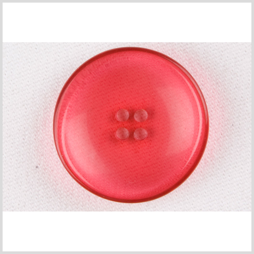 Plastic 4-Hole Button – 44L/28mm – Translucent Bright Pink Plastic 4-Hole Button – 44L/28mm – Translucent Bright Pink