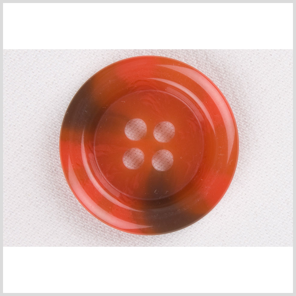 Plastic 4-Hole Button – 54L/34mm – Bright Red and Brown Rolled Rim Plastic 4-Hole Button – 54L/34mm – Bright Red and Brown Rolled Rim