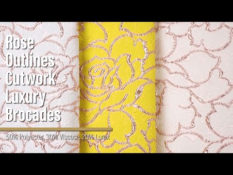Rose Outlines Cutwork Luxury Brocade – Metallic Rose Gold and Pale Pink Rose Outlines Cutwork Luxury Brocade – Metallic Rose Gold and Pale Pink