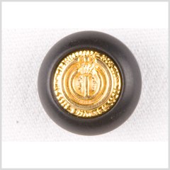 Black/Gold Plastic Button – 22L/14mm Black/Gold Plastic Button – 22L/14mm