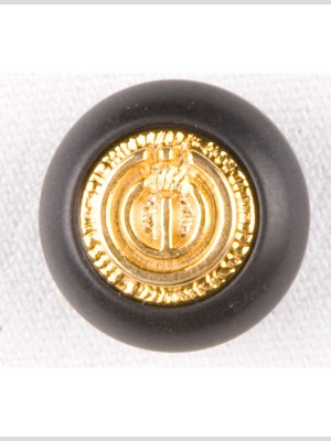 Plastic Shank Back Button – 28L/18mm – Black Dome with Fancy Medallion Plastic Shank Back Button – 28L/18mm – Black Dome with Fancy Medallion