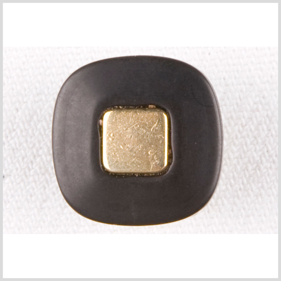 Square Plastic Shank Back Button – 28L/18mm – Flat Black with Gold Center Square Square Plastic Shank Back Button – 28L/18mm – Flat Black with Gold Center Square
