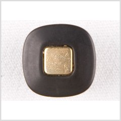 Square Plastic Shank Back Button – 28L/18mm – Flat Black with Gold Center Square Square Plastic Shank Back Button – 28L/18mm – Flat Black with Gold Center Square