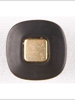 Square Plastic Shank Back Button – 28L/18mm – Flat Black with Gold Center Square Square Plastic Shank Back Button – 28L/18mm – Flat Black with Gold Center Square