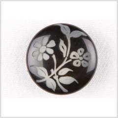 Black and Gray Floral Plastic Shank-Back Button – 28L/18mm Black and Gray Floral Plastic Shank-Back Button – 28L/18mm