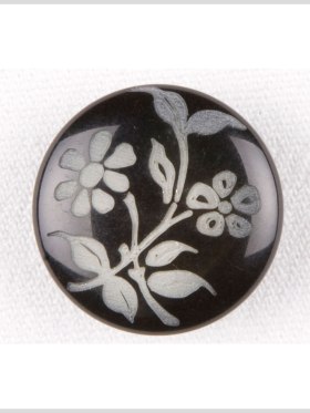 Black and Gray Floral Plastic Shank-Back Button – 32L/20mm Black and Gray Floral Plastic Shank-Back Button – 32L/20mm