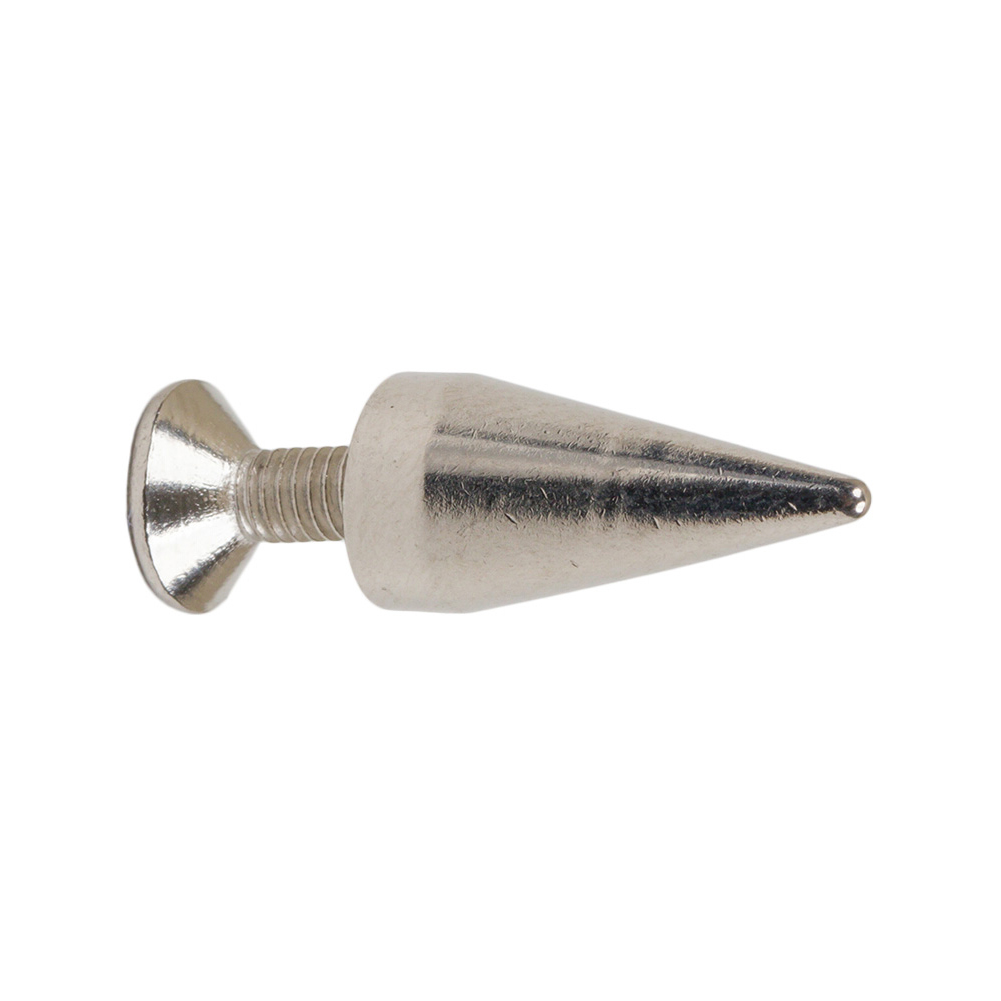 Nickel Thin Cone Spike with Screw - 9/16"