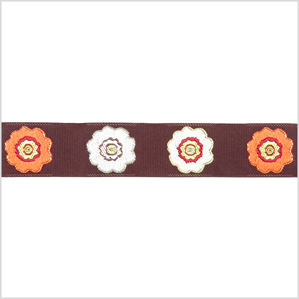 15/16″ Orange/Brown French Jacquard Ribbon 15/16″ Orange/Brown French Jacquard Ribbon