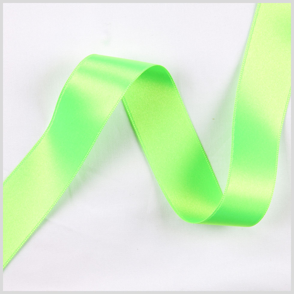 Neon Green Double Face French Satin Ribbon – 1.5″ Neon Green Double Face French Satin Ribbon – 1.5″