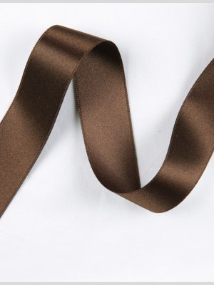 Brown Double Face French Satin Ribbon – 1″ Brown Double Face French Satin Ribbon – 1″