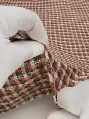Linen Twill – Brown, Coral and Strawberry Red Plaid Linen Twill – Brown, Coral and Strawberry Red Plaid