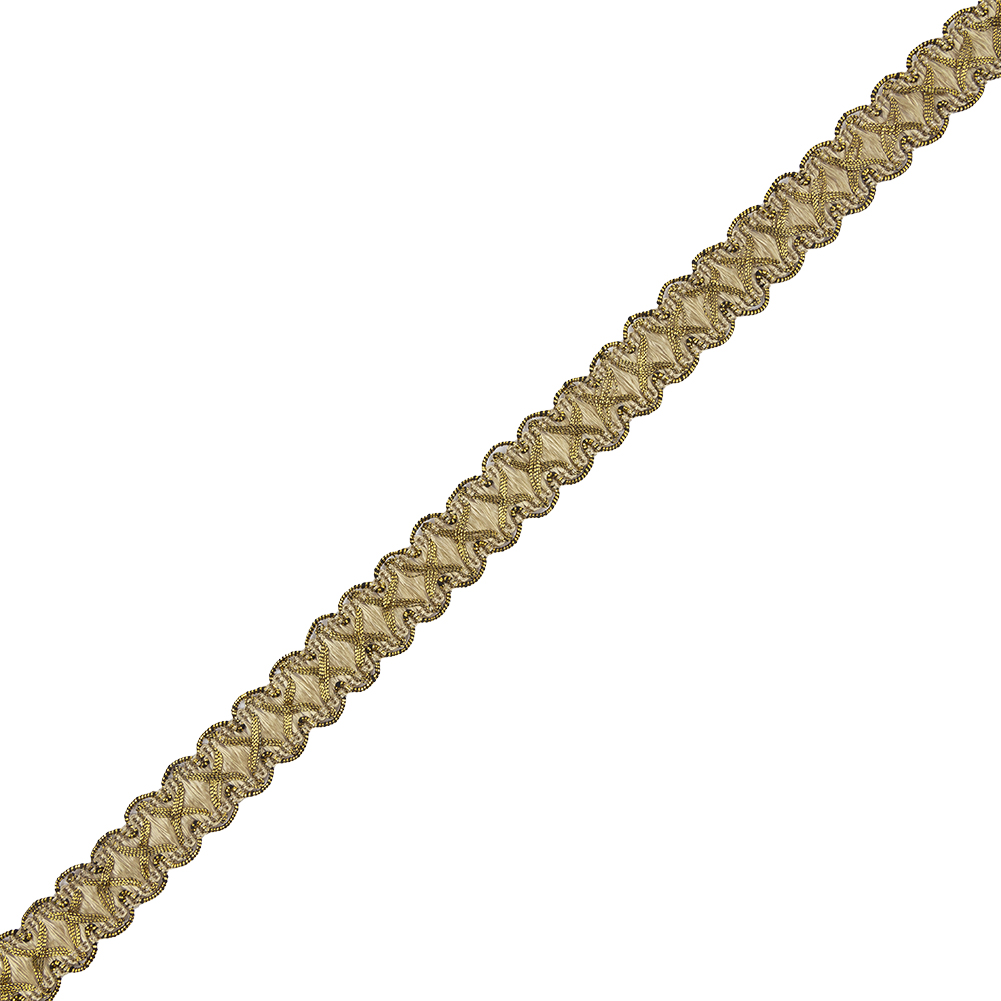Antique Gold Beige Metallic Braid Antique Gold Beige Metallic Braid