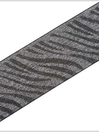 Black/Metallic Silver Fancy Elastic Trim Black/Metallic Silver Fancy Elastic Trim