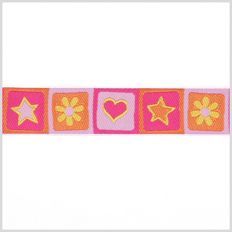 Orange/Pink French Jacquard Ribbon Orange/Pink French Jacquard Ribbon