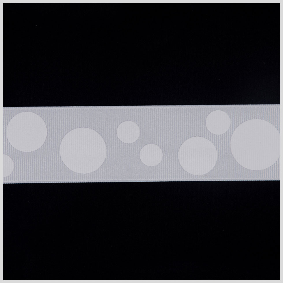 7/8″ Millennium Silver Polka Dot Grosgrain Ribbon 7/8″ Millennium Silver Polka Dot Grosgrain Ribbon