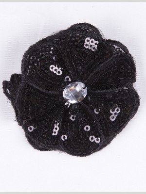 Black Sequin Flower Brooch Black Sequin Flower Brooch