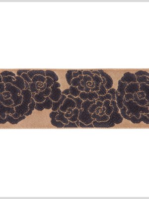 Gold Black French Jacquard Ribbon Gold Black French Jacquard Ribbon