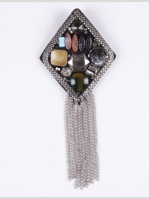 3″ x 6.5″ Black Nickel Beaded Brooch 3″ x 6.5″ Black Nickel Beaded Brooch