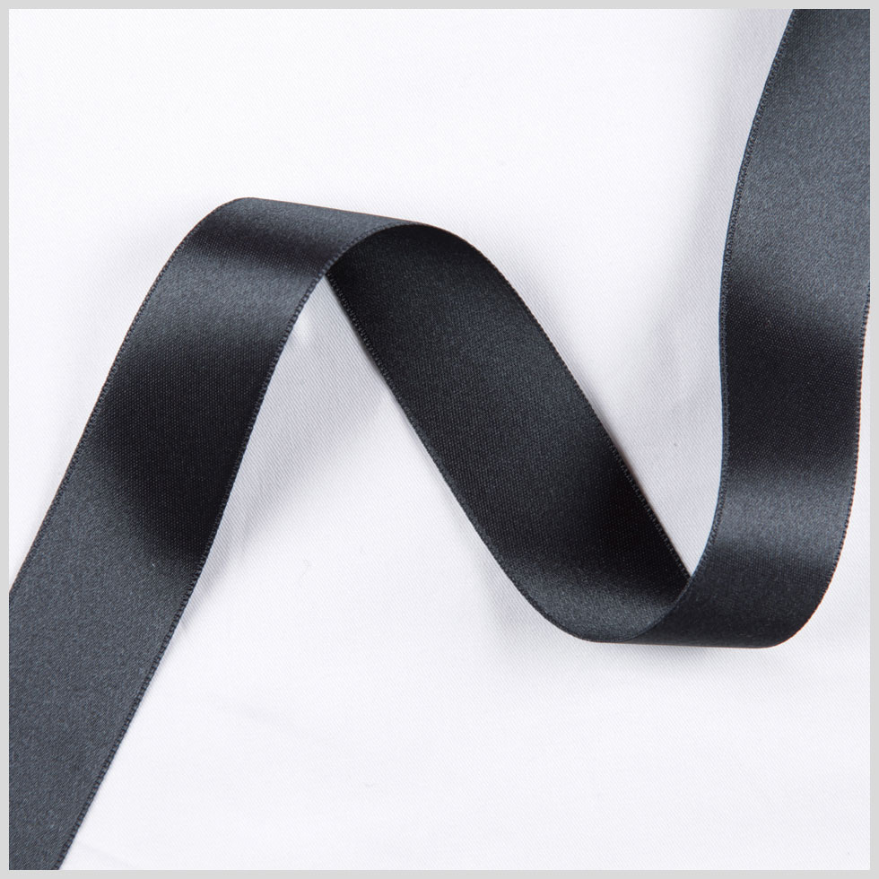 7/8″ Matte Black Double Face French Satin Ribbon 7/8″ Matte Black Double Face French Satin Ribbon