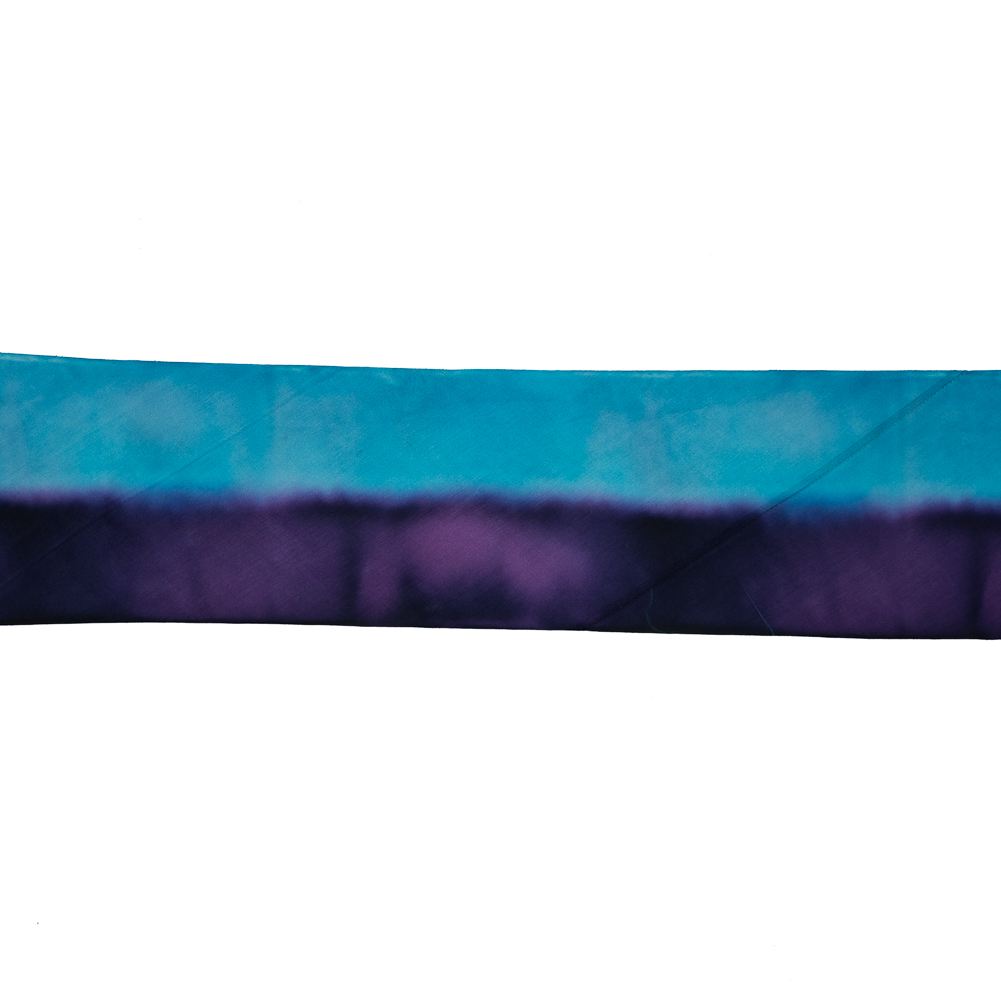 Aqua and Purple Ombre Hand Dyed Silk Ribbon – 3.875″ Aqua and Purple Ombre Hand Dyed Silk Ribbon – 3.875″
