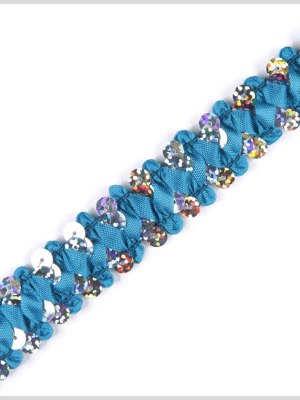 Silver/Turquoise Stretch Sequin Silver/Turquoise Stretch Sequin