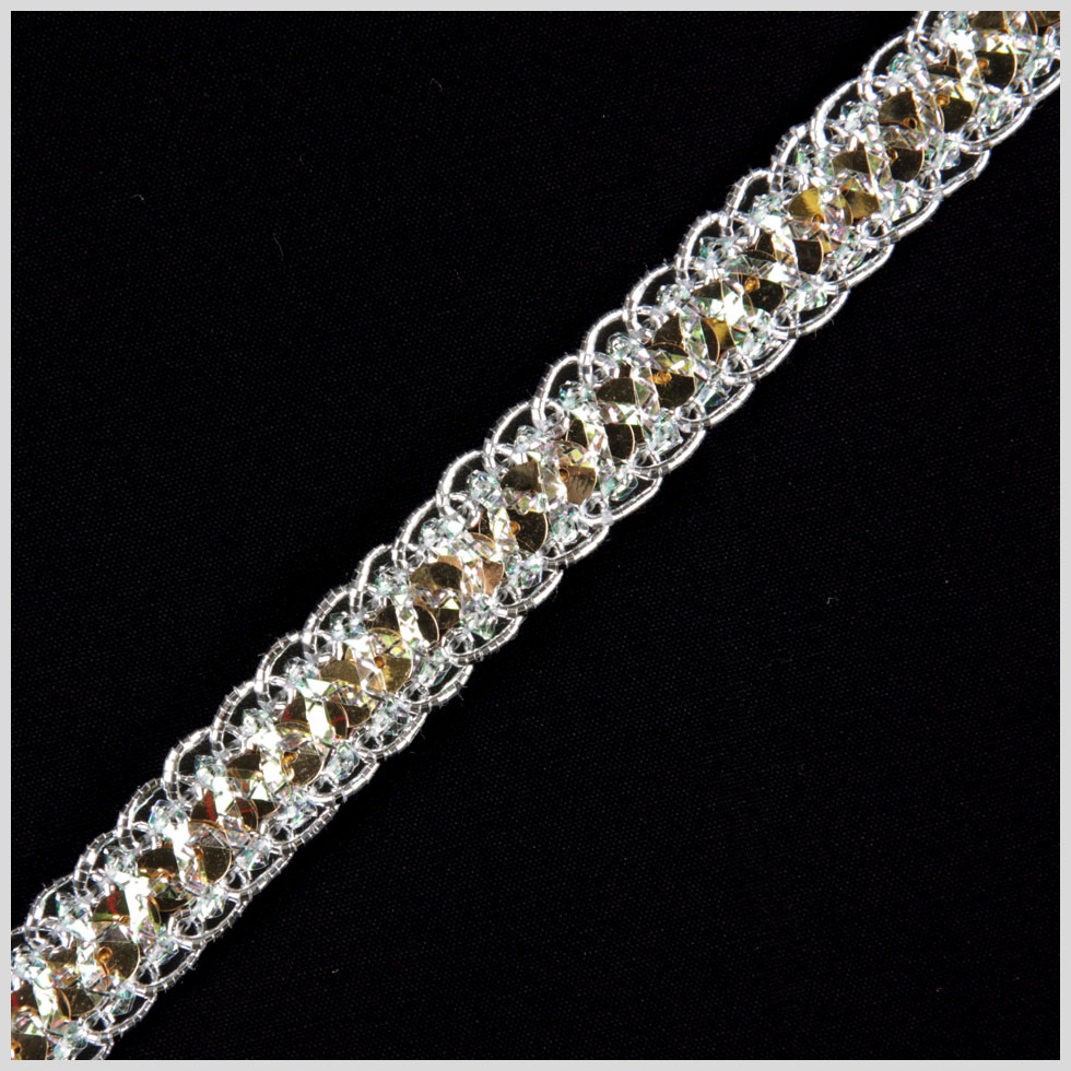 5/8″ Silver Iridescent Fancy Sequin Trim 5/8″ Silver Iridescent Fancy Sequin Trim