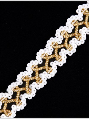 White Gold Fancy Sequin Trim White Gold Fancy Sequin Trim