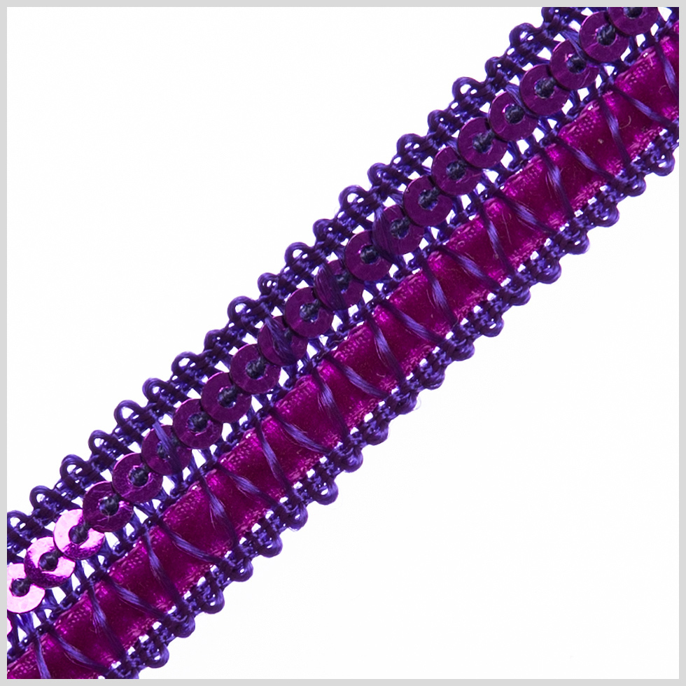 Purple Velvet Sequin Ribbon - 0.5"