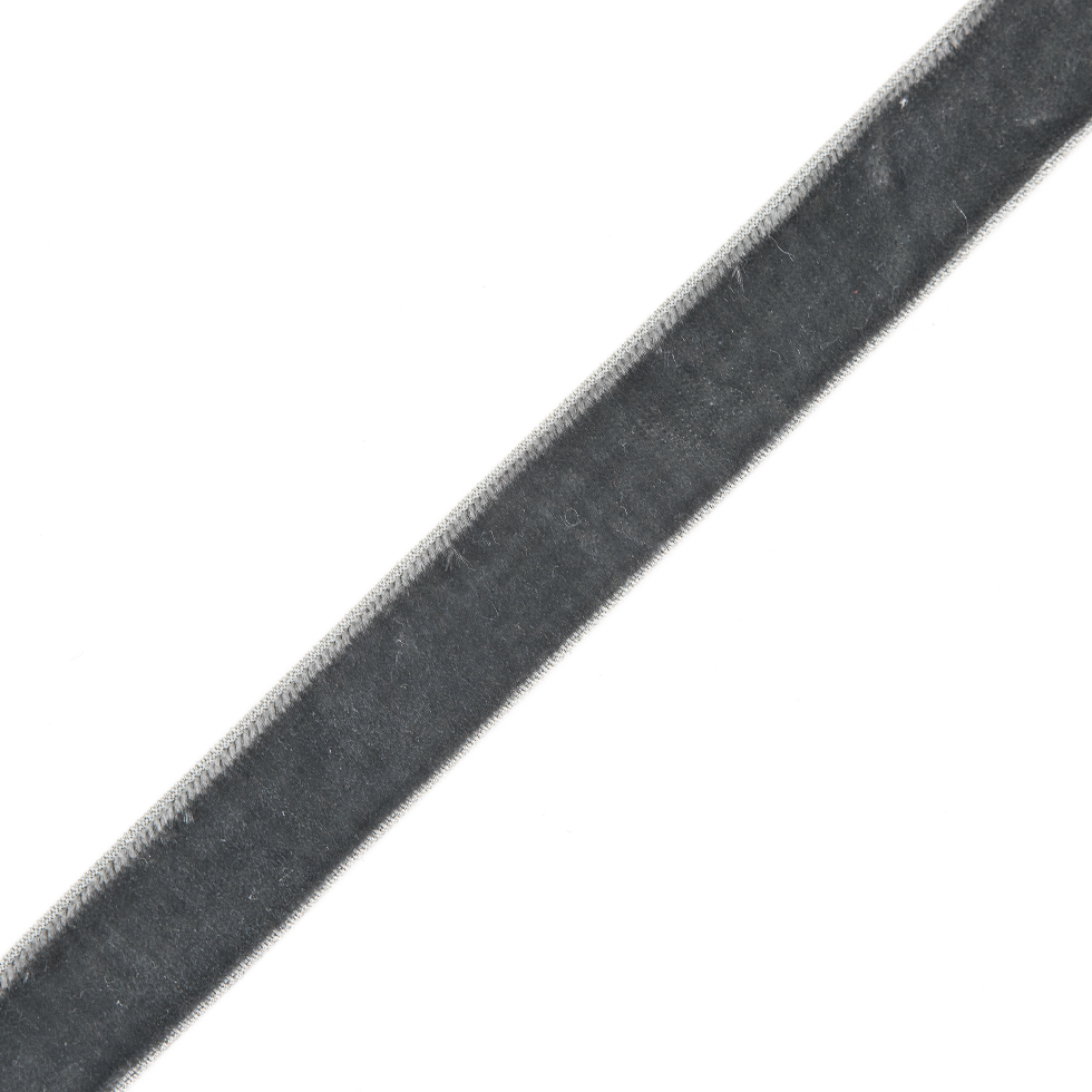 Dark Gray Stretch Velvet Ribbon – 0.625″ Dark Gray Stretch Velvet Ribbon – 0.625″