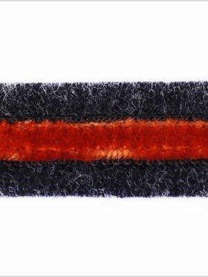 Heathered Slate and Orange Velvet on Wool – 1″ Heathered Slate and Orange Velvet on Wool – 1″