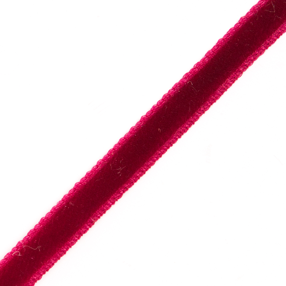 Italian Dark Red Single Face Velvet Ribbon - 5mm