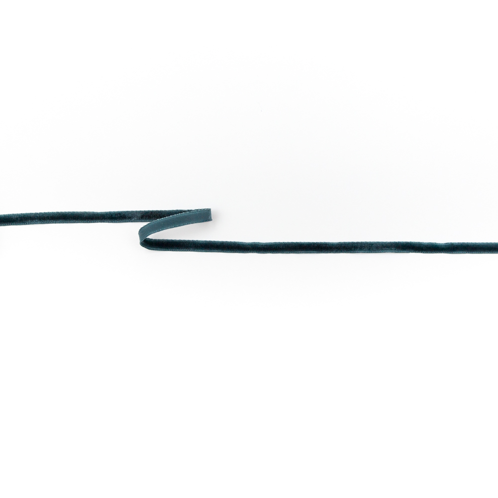 Italian Midnight Green Single Face Velvet Ribbon – 5mm Italian Midnight Green Single Face Velvet Ribbon – 5mm