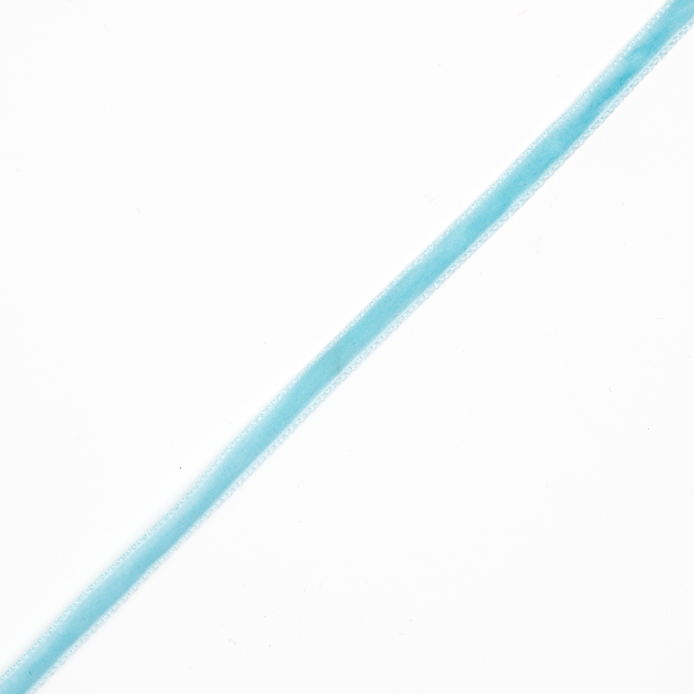 Italian Sky Blue Single Face Velvet Ribbon – 5mm Italian Sky Blue Single Face Velvet Ribbon – 5mm
