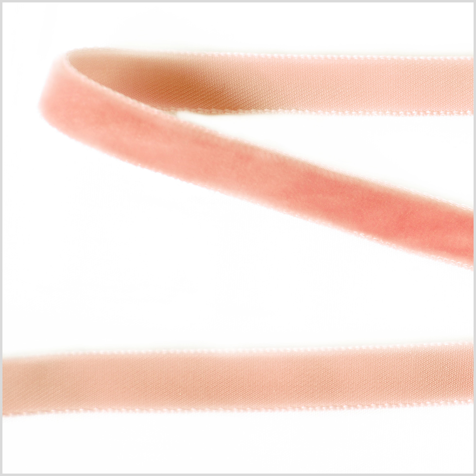 Coral Single Face Velvet Ribbon – 0.375″ Coral Single Face Velvet Ribbon – 0.375″