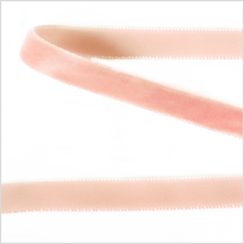 Light Peach Single Face Velvet Ribbon – 0.375″ Light Peach Single Face Velvet Ribbon – 0.375″