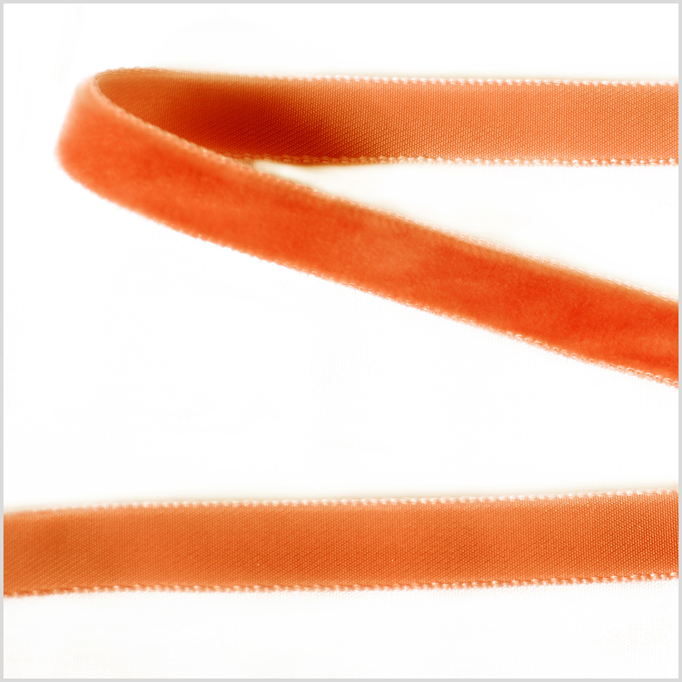 Copper Single Face Velvet Ribbon – 0.375″ Copper Single Face Velvet Ribbon – 0.375″
