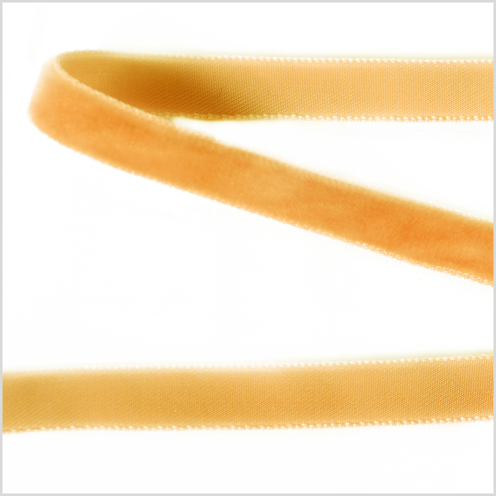 Old Gold Single Face Velvet Ribbon – 0.375″ Old Gold Single Face Velvet Ribbon – 0.375″