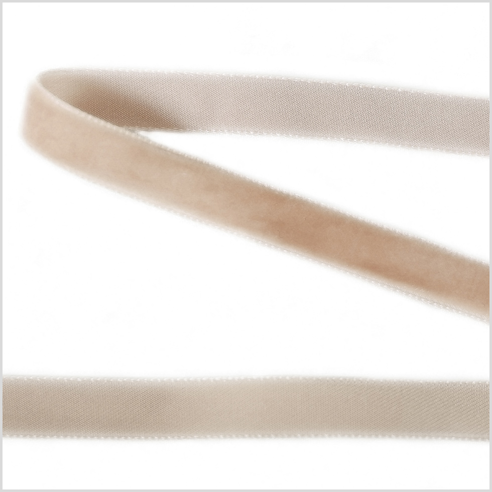 Khaki Single Face Velvet Ribbon – 0.375″ Khaki Single Face Velvet Ribbon – 0.375″